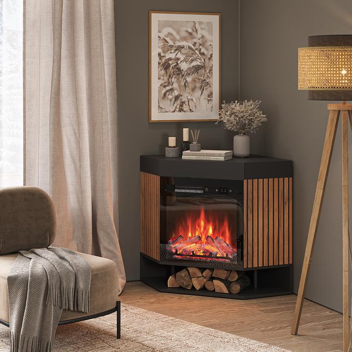 Actual product image Vicco electric fireplace Lynea, Black, 100 cm
