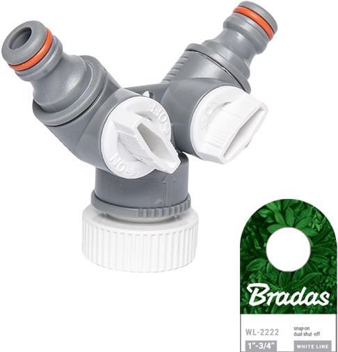 Actual product image Bradas 2-way valve WHITE LINE with tap connection 2,50cm (1") (2 way distributor)