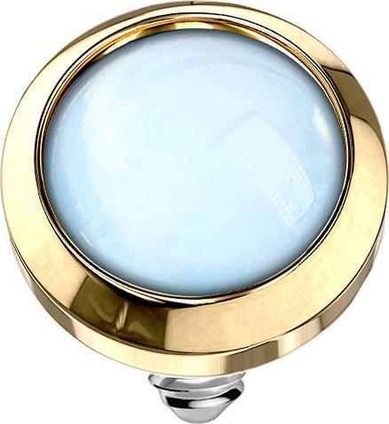 Produktbild Star Piercing Dermal Anchor vergoldet mit Epoxidstein blau (ohne Messing, Chirurgenstahl 316L)