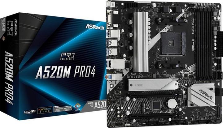 Produktbild AsRock A520M Pro4 (AM4, AMD A520, mATX)