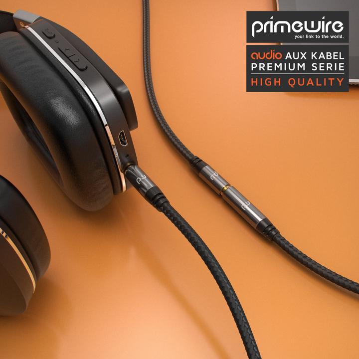 Image du produit Primewire AUX Câble jack extension, Câble de connexion audio, Coupleur nylon, jack vers 3,5mm femelle (5 m)