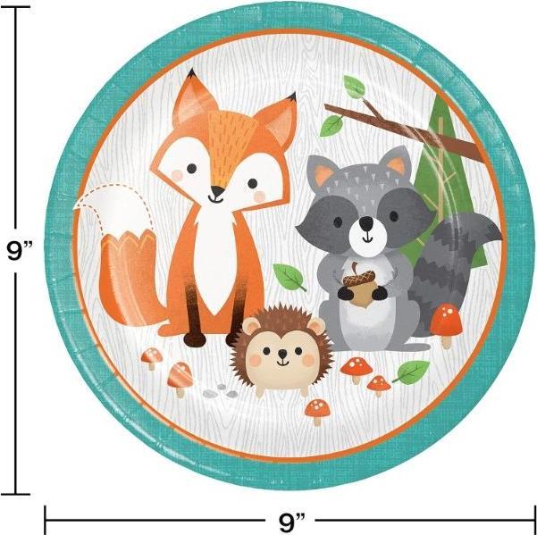 Productafbeelding Creative Party Papieren bordjes bosdieren, 8 stuks (8 x)