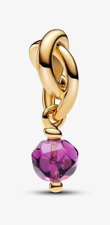Actual product image Pandora Moments birthstone February (Sterling silver, Metal gold-plated in 14K)