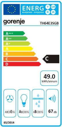 Energie-Label Gorenje Hood TH64E3SGB (Unterbauhaube)