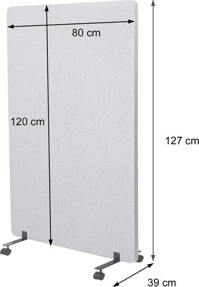 Actual product image Mendler Acoustic partition, office privacy screen room divider pinboard, double-walled rollable
