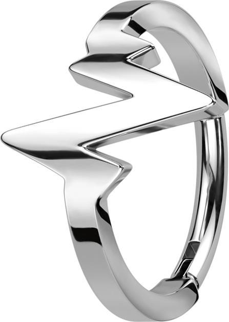 Star Piercing Micro Segmentring klappbar silber Herzschlag (Chirurgenstahl 316L, ohne Messing)