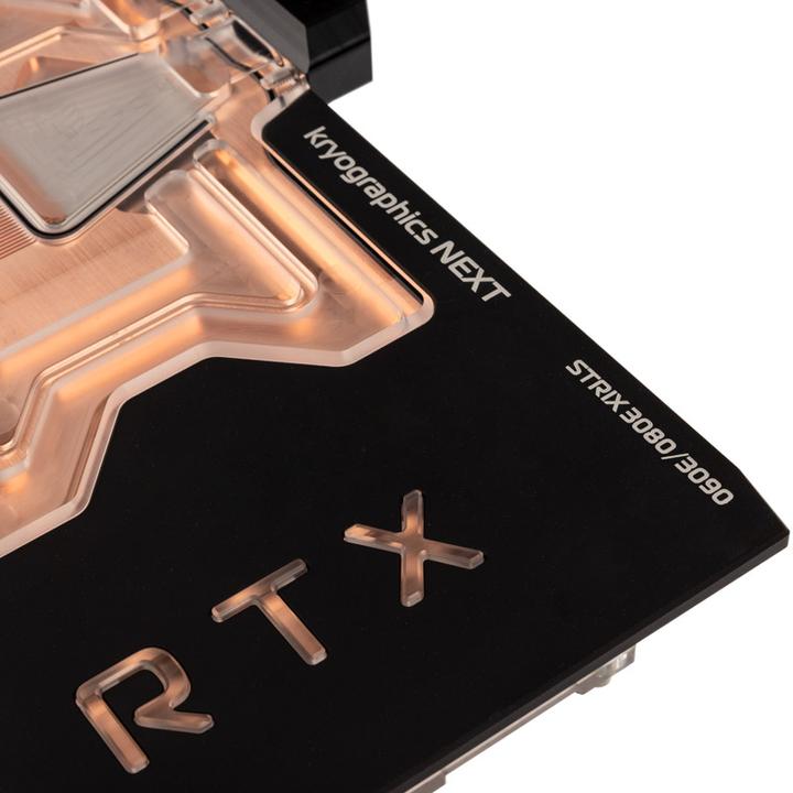 Actual product image Aqua Computer kryographics NEXT RTX 3080 / 3090 Strix GPU Water Cooler - Copper + Acrylic