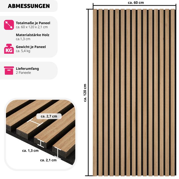 Immagine prodotto tectake Set di 2 pannelli acustici Sonic Wall effetto legno (2 pz.)
