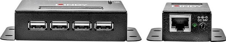 Produktbild Lindy USB 2.0 Cat.5 Extender 50m Power over RJ45 4 Port (USB-A, 4 Ports)