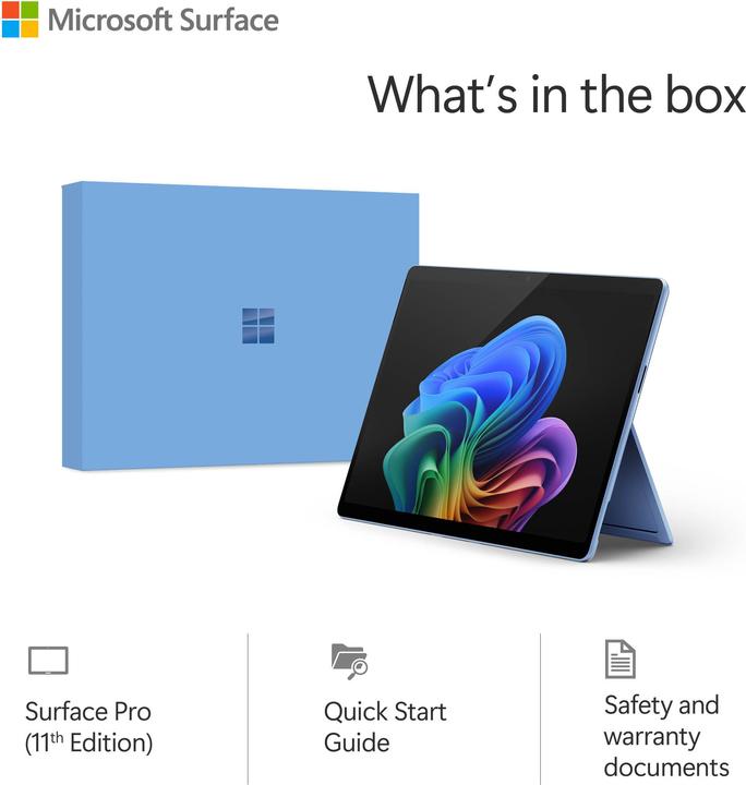 Immagine prodotto Microsoft Surface Pro - Copilot+ PC (alimentatore venduto separatamente) - 11a Edizione (13", Snapdragon X Elite X1E-80-100, 16 GB, 512 GB, Senza layout di tastiera)