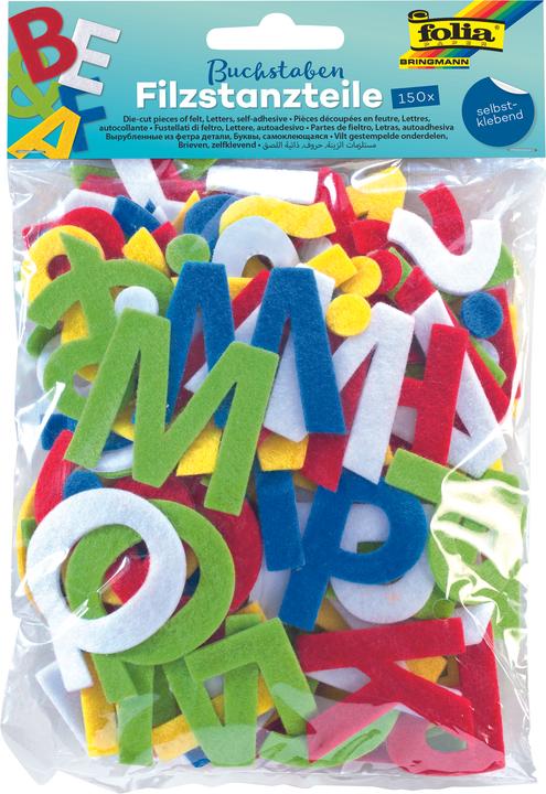 Actual product image Folia 5261 - Felt punching pieces letters, self-adhesive, 150 pieces, assorted colours, each approx. 4.5