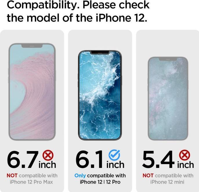 Immagine prodotto Spigen Pellicola protettiva per display TR in vetro 1 pz. (1 Pezzo/i, Apple iPhone 12, Apple iPhone 12 Pro)