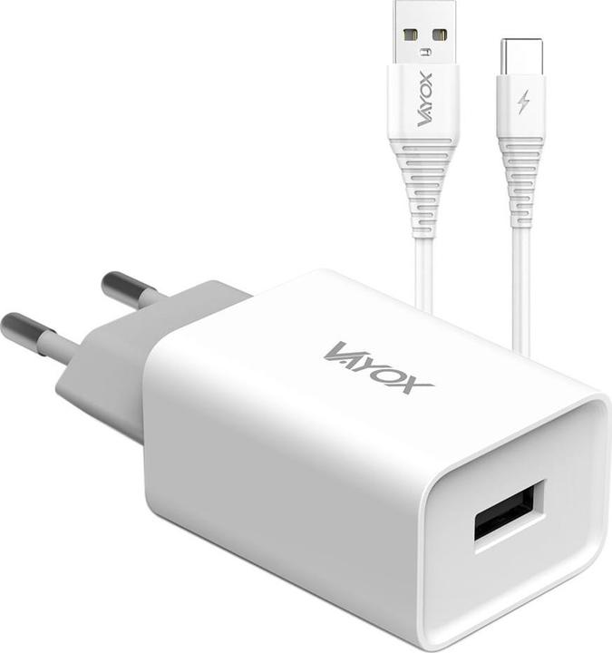 Produktbild Vayox Ladegerät USB-Ladegerät 5V 2,1A + USB-Typ-C-Kabel 1m VA0051C