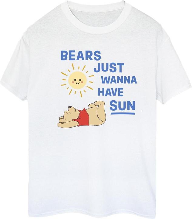 Actual product image Disney Womens/Ladies Winnie The Pooh Bears Just Wanna Have Sun Cotton Boyfriend T-Shirt (4XL)