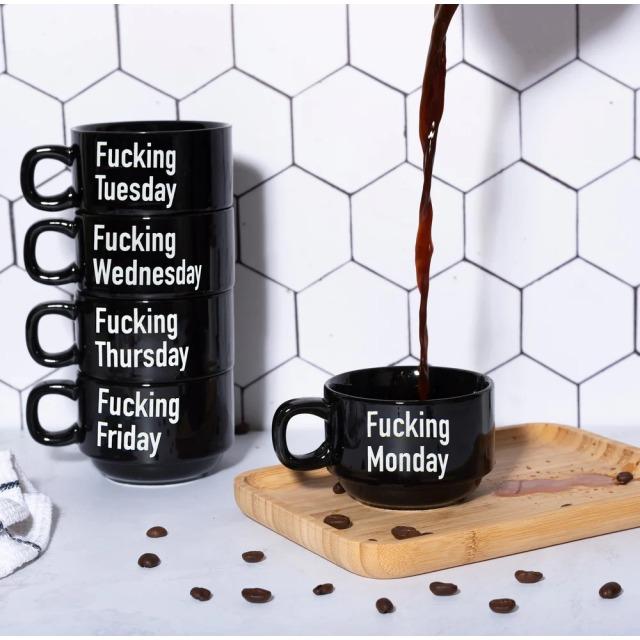 Immagine prodotto Fisura Tazze "Settimana del f******" (set di 5) (120 ml, 5 x)