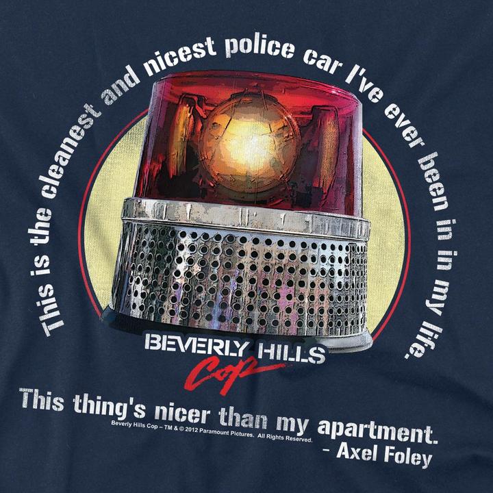Actual product image Beverly Hills Cop Mens Nicest Police Car T-Shirt (S)