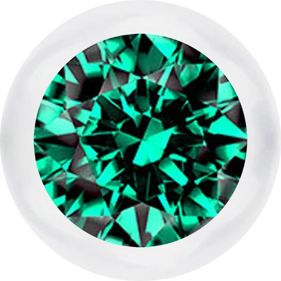 Produktbild Star Piercing Kugel transparent mit Kristall türkis (Bioflex, ohne Messing)
