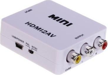 JTI Adaptateur convertisseur vidéo HDMI vers AV - Blanc