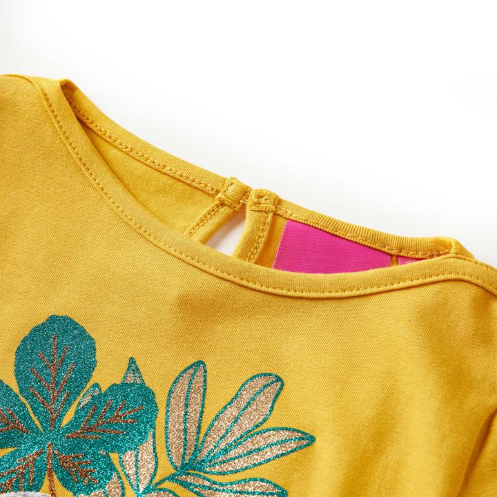 Produktbild VidaXL Kinder-Langarmshirt Ocker 128,Material: 95 % Baumwolle. 5 (128)