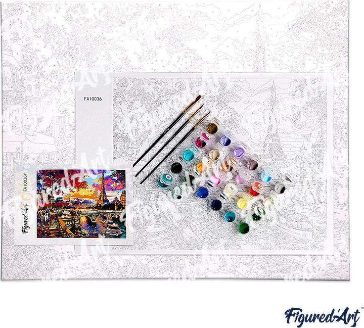 Actual product image Figured'Art Paint by Numbers framed - Face to Face Flowers