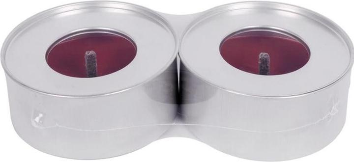 Image du produit müller Kerzen Boîte en métal avec cire rouge 9.6 x 4.3 cm, rouge, 2 pièces (2 pcs)