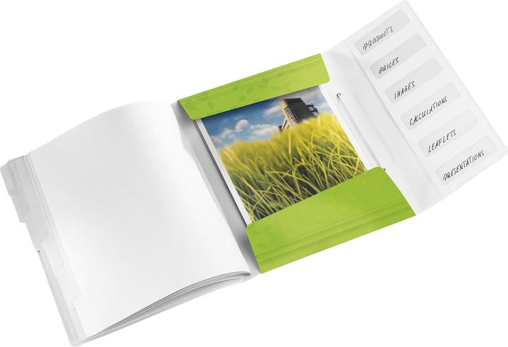Produktbild Leitz Ordnungsmappe WOW, DIN A4, PP, 6 Fächer, grün-metallic laminierte Oberfläche, Oberflächenstruk (A4, 1 x)