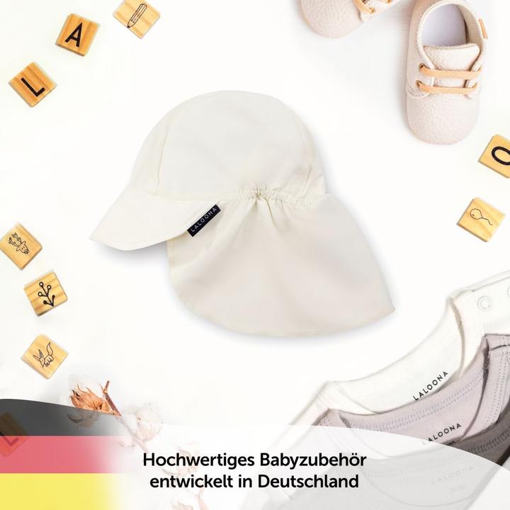 Actual product image La Loona LaLoona baby caps & baby hats Peaked cap with neck protection UPF 80 - Offwhite -