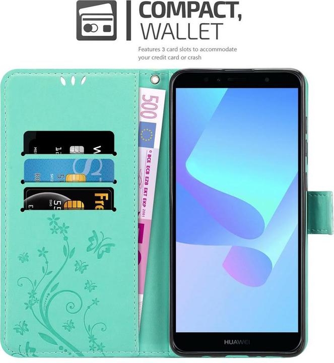 Immagine prodotto Cadorabo Copertina del libro a fiori (Huawei Y6 Prime (2018), Huawei Honor 7a)