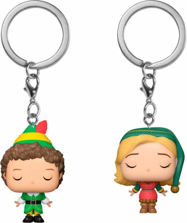 Funko Buddy - Der Weihnachtself POP! Vinyl Schlüsselanhänger 2er-Pack Buddy & Jovie 4 cm