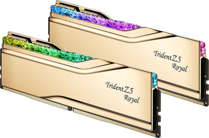 Immagine prodotto G.Skill DIMM 32 GB DDR5-6400 (2x 16 GB) dual kit (oro, F5-6400J3039G16GX2-TR5G, Trident Z5 Royal, INTEL XM (2 x 16GB, 6400 MHz, RAM DDR5, DIMM)