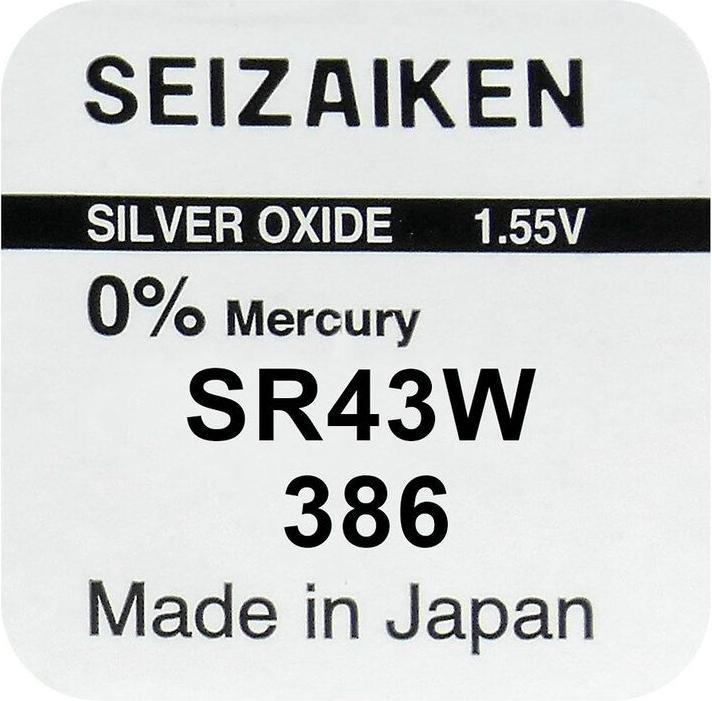 Valori nutrizionali e ingredienti Seiko 386 / SR43W - 10 pile a bottone (10 pz., 125 mAh)