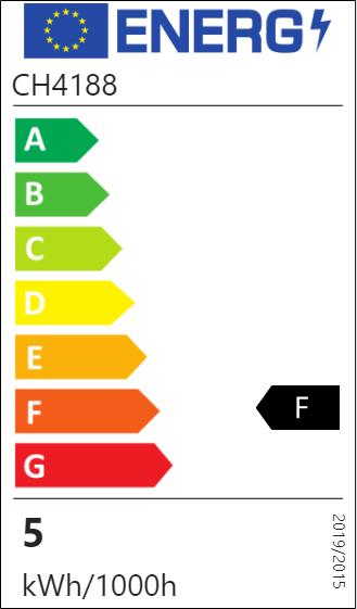Label énergétique Nedis SmartLife Ampoule à LED de couleur | Zigbee 3.0 | E14 | 470 lm | 4.9 W | RGB / Chaud à froid we (E14, 4.90 W, 470 lm, 1 x, F)