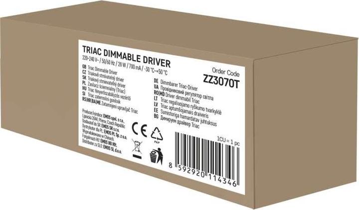 Actual product image Emos Triac dimmable driver for LED light 700mA 28W