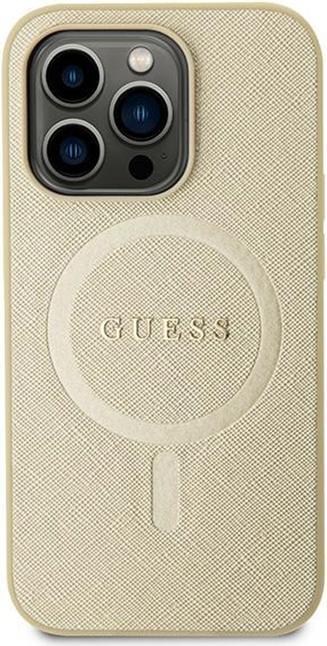 Actual product image Guess GUHMP15SPSAHMCB iPhone 15 6.1" złoty/gold hardcase Saffiano MagSafe (Apple iPhone 15)