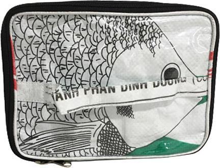 Immagine prodotto Bekos Upcycling - Borsa rettangolare per cosmetici ricavata da sacchetti di cibo per pesci riciclati