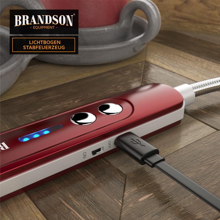 Image du produit Brandson Briquet électrique, briquet à arc, allume-bougie, rechargeable par USB, pour bougies, barbecues