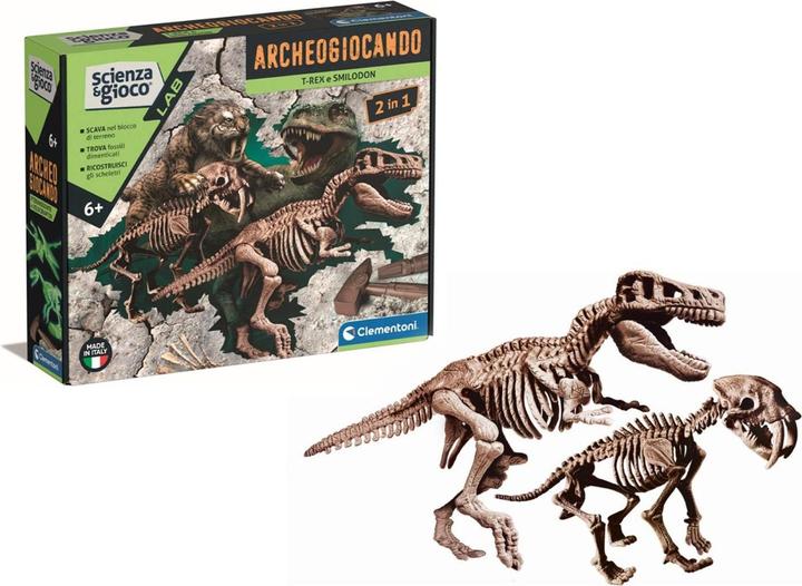 Actual product image Clementoni Archaeogaming -T-rex / Smilodon 2in1
