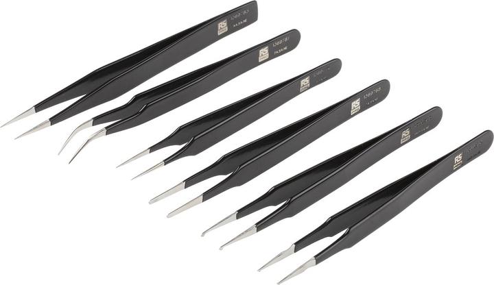 Produktbild Rs Pro Kit of 6 ESD epoxy coated tweezers