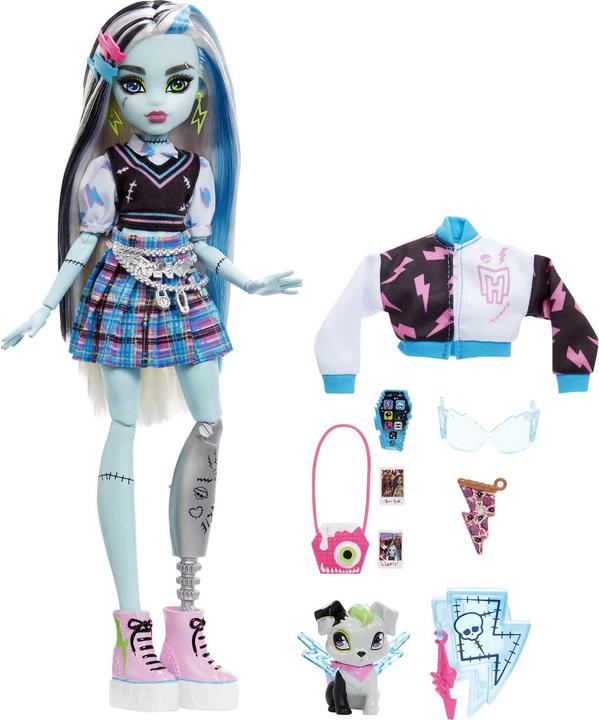 Image du produit Monster High Frankie Stein avec animal de compagnie et accessoires