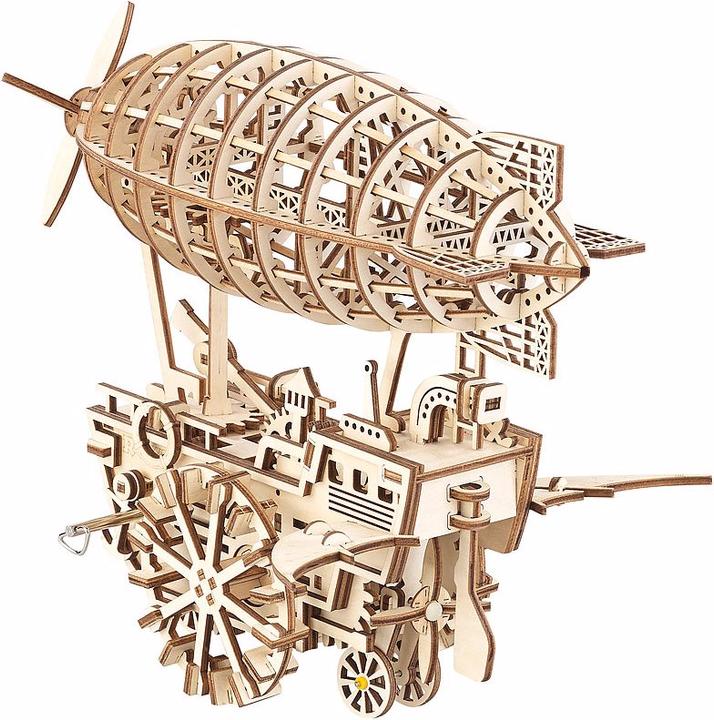 Image du produit Simulus Dirigeable en bois à remonter, style steampunk, kit de 349 pièces