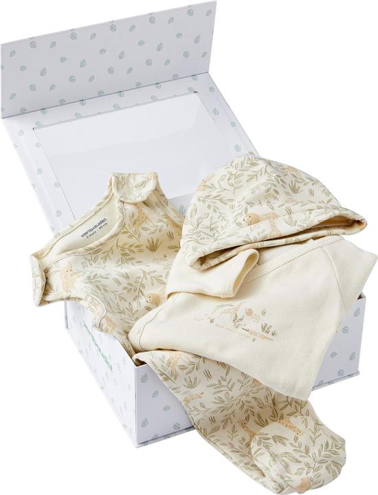 Vertbaudet Bio-Kollektion: Baby Geschenk-Set aus Body, Latzhose & Mütze