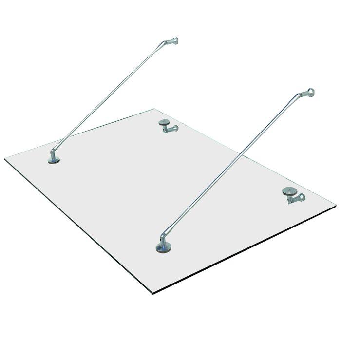 Swisshandel24 Auvent en verre trempé, inox verre clair (150x90 cm) (M)