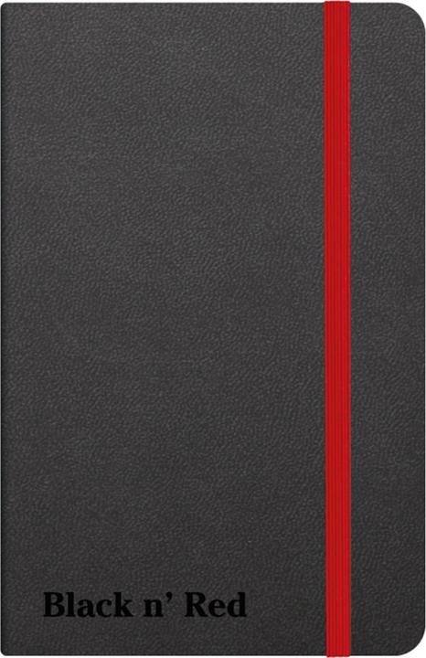 Actual product image Oxford Black n' Red A6 Hardback Casebound Business Journal Ruled & Numbered 144 Page Black (A6, Lined, Hardcover)