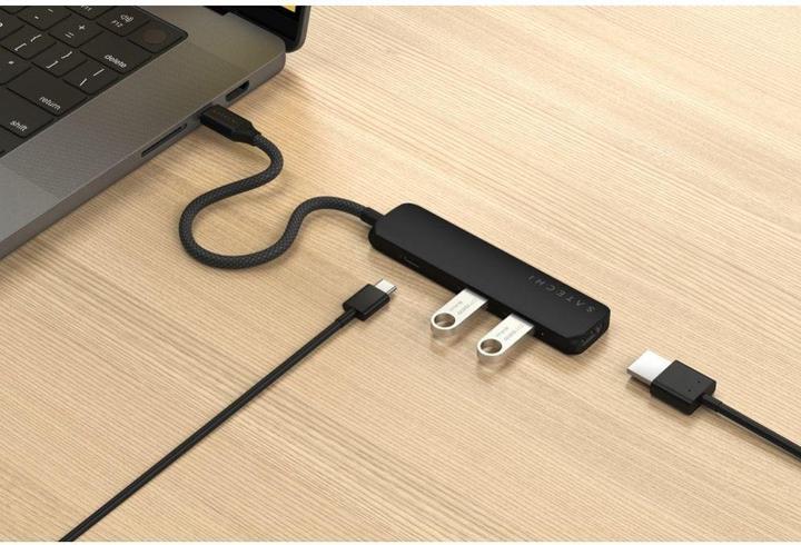 Produktbild Satechi Slim 4 Multiport Hub Black (USB-C, 4 Ports)