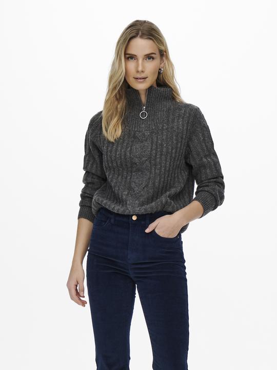 Image du produit JdY Pull en maille torsadée avec fermeture éclair (S)