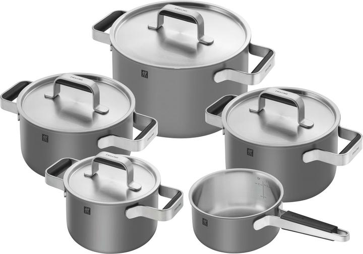 Produktbild Zwilling 5tlg. Pure Kochgeschirrset Grau (Pfannenset + Topfset, Edelstahl)