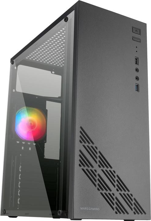 Productafbeelding Mars Gaming Boitier Moyen Tour Atx Mc100 RGB Avec Panneau Vitré (Noir) (ATX, mATX, Mini-ITX)