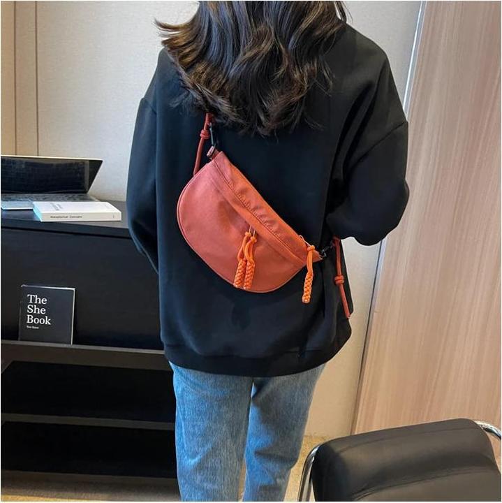 Actual product image Only-Bags.Store Casual Solid Colour Chest Bag Large Capacity Waist Pack Bags Canvas Shoulder Crossbody Bags
