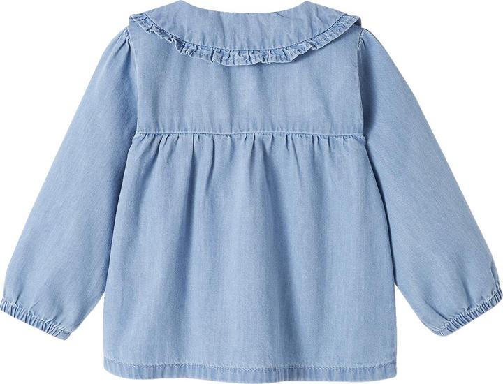 Image du produit Vertbaudet Blouse bébé en denim léger personnalisable (74)