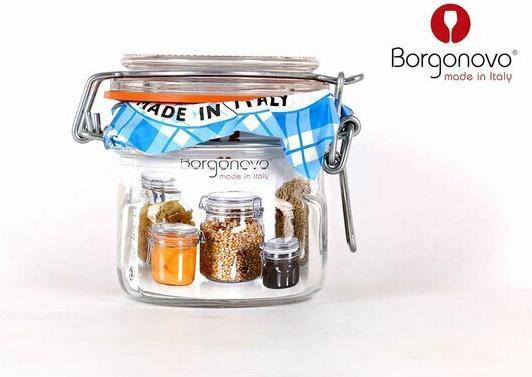 Actual product image Borgonovo Glass jar Primizie capacity: 200 cc - 7.5 x 7.5 x 8.2 cm (2 l)